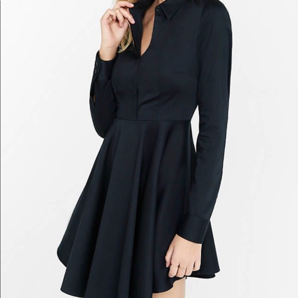 Black collar fit and flare